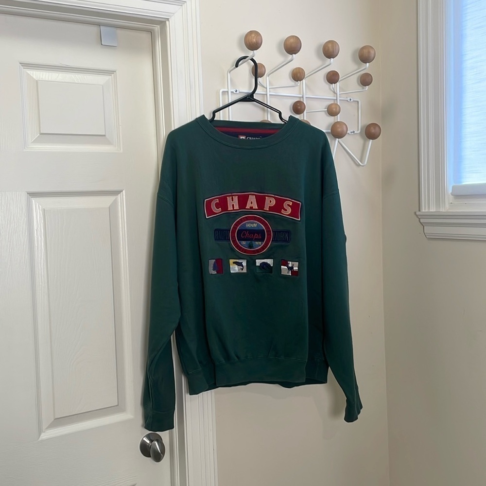 Ralph Lauren - Chaps Vintage 90s Sweat Shirt - Green - L